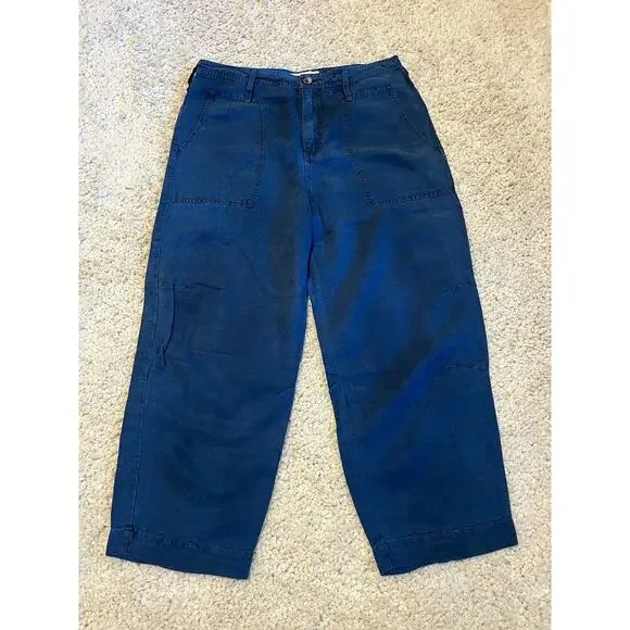 Anthropologie Audra Utility Pants Blue Women's Size 29 - Picture 3 of 11